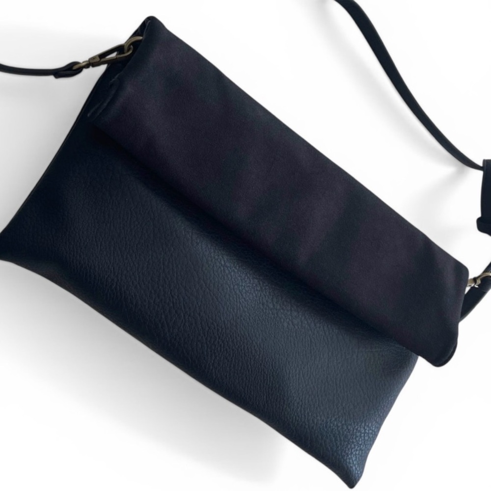 Anthropologie Black Suede and Leather Shoulder Bag